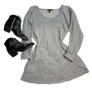 Eileen Fisher Grey Knit Long Sleeve Tunic Size Small